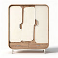 Wooden wardrobe with sliding doors and storage drawers 180 x 120 x 60cm