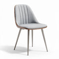 Modern upholstered dining chair with metal legs in gray fabric 45 x 50 x 85cm