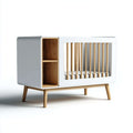 Crib with wooden frame and mint green accents measures 120 x 60 x 85cm
