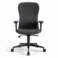 Ergonomic office chair with adjustable height and gray fabric upholstery
